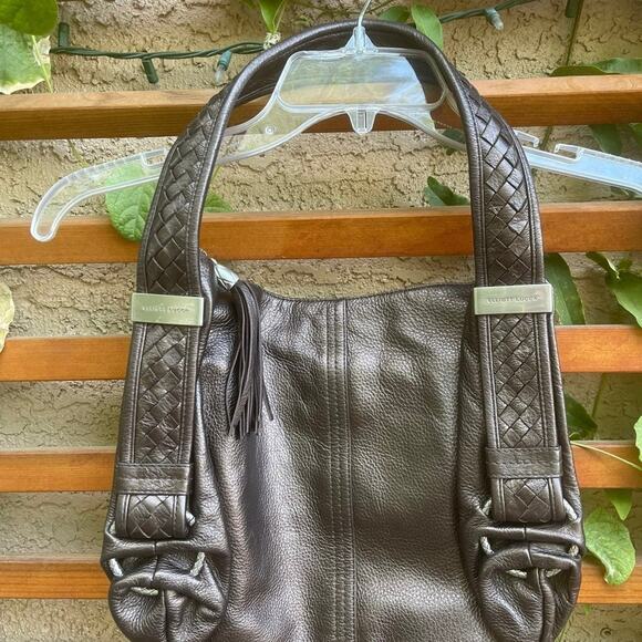 Elliott Lucca  bronze leather shoulder bag - Picture 1 of 12